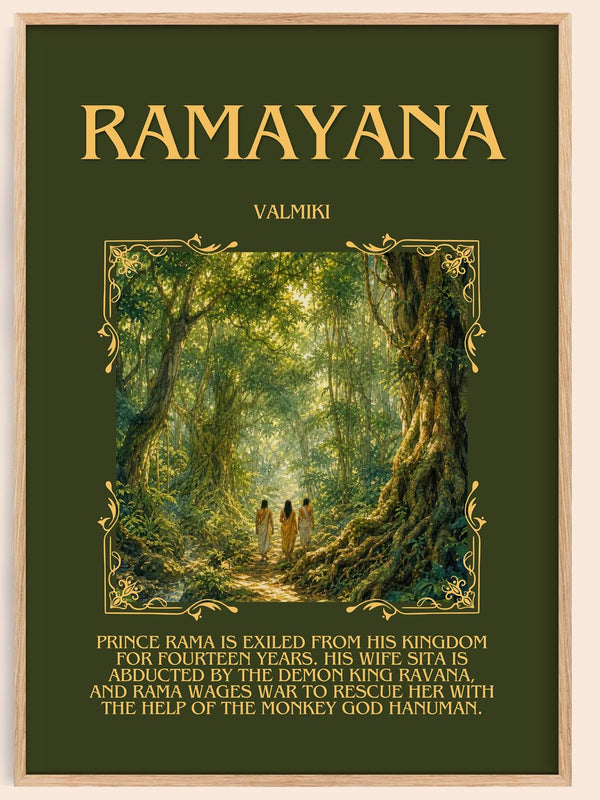Ramayana Minimalist Book Poster by Valmiki – book poster