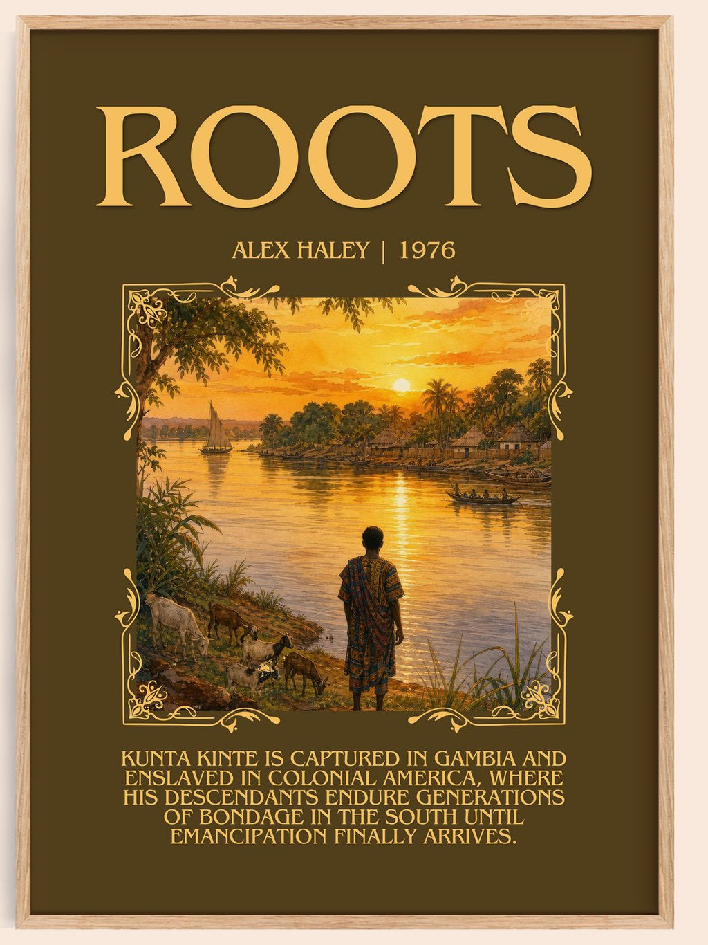 Roots Minimalist Book Poster by Alex Haley – book poster