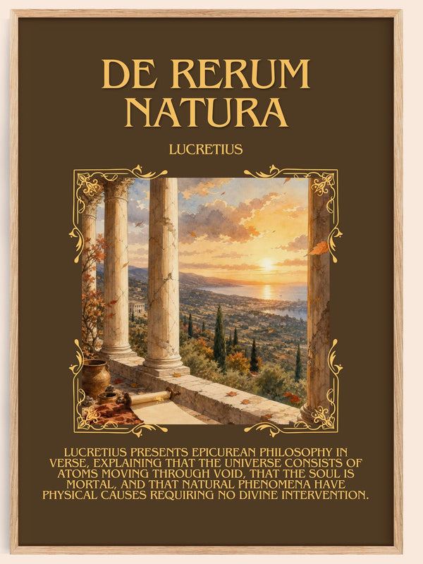 De Rerum Natura Minimalist Book Poster by Lucretius – book poster