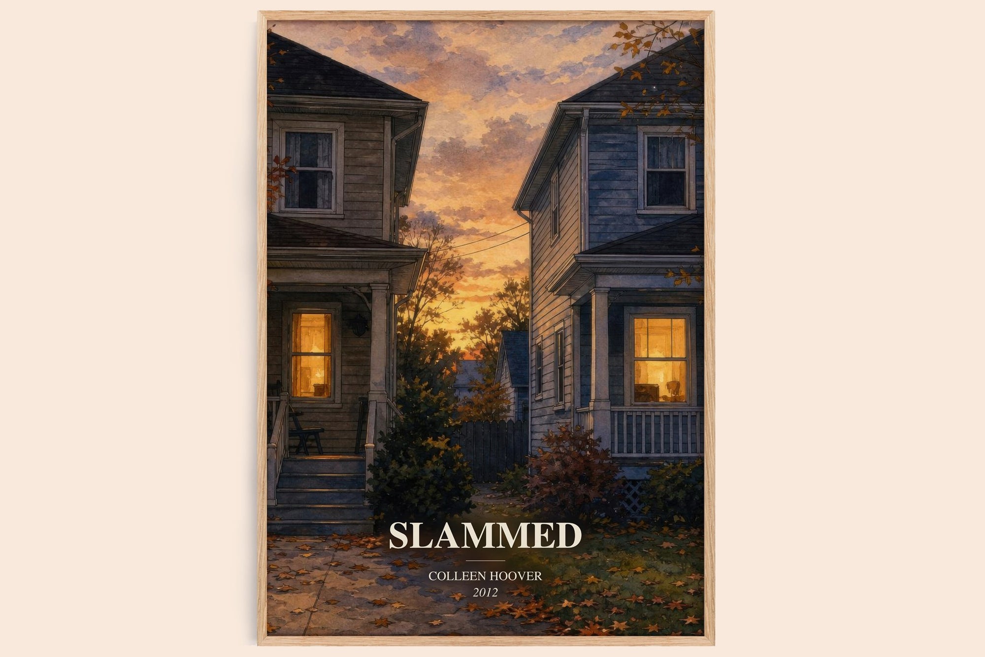 Slammed watercolour book poster by Colleen Hoover – framed literary art print