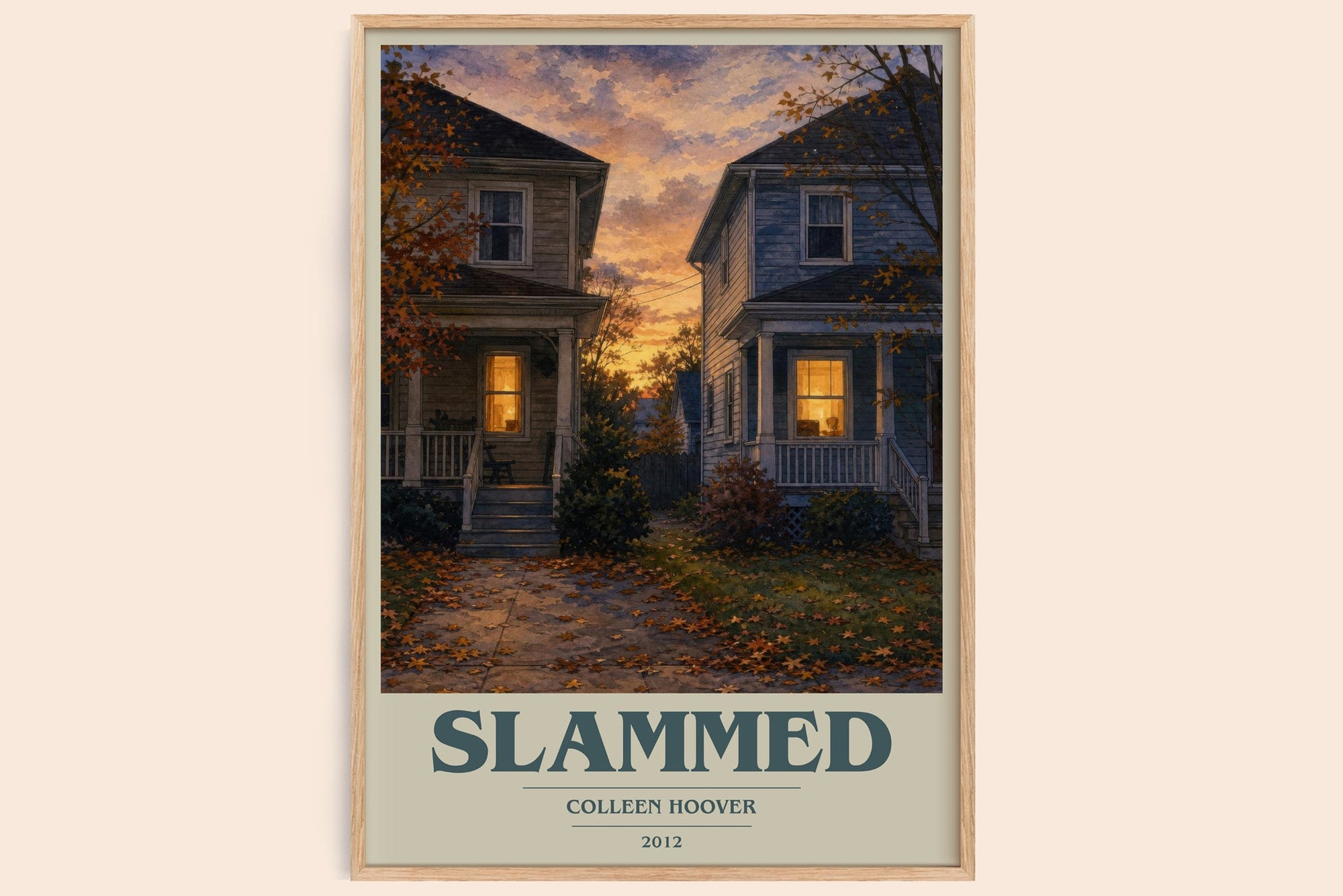 Slammed book cover book poster by Colleen Hoover – framed literary art print