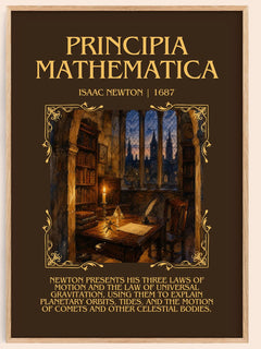 Principia Mathematica Minimalist Book Poster by Isaac Newton – book poster