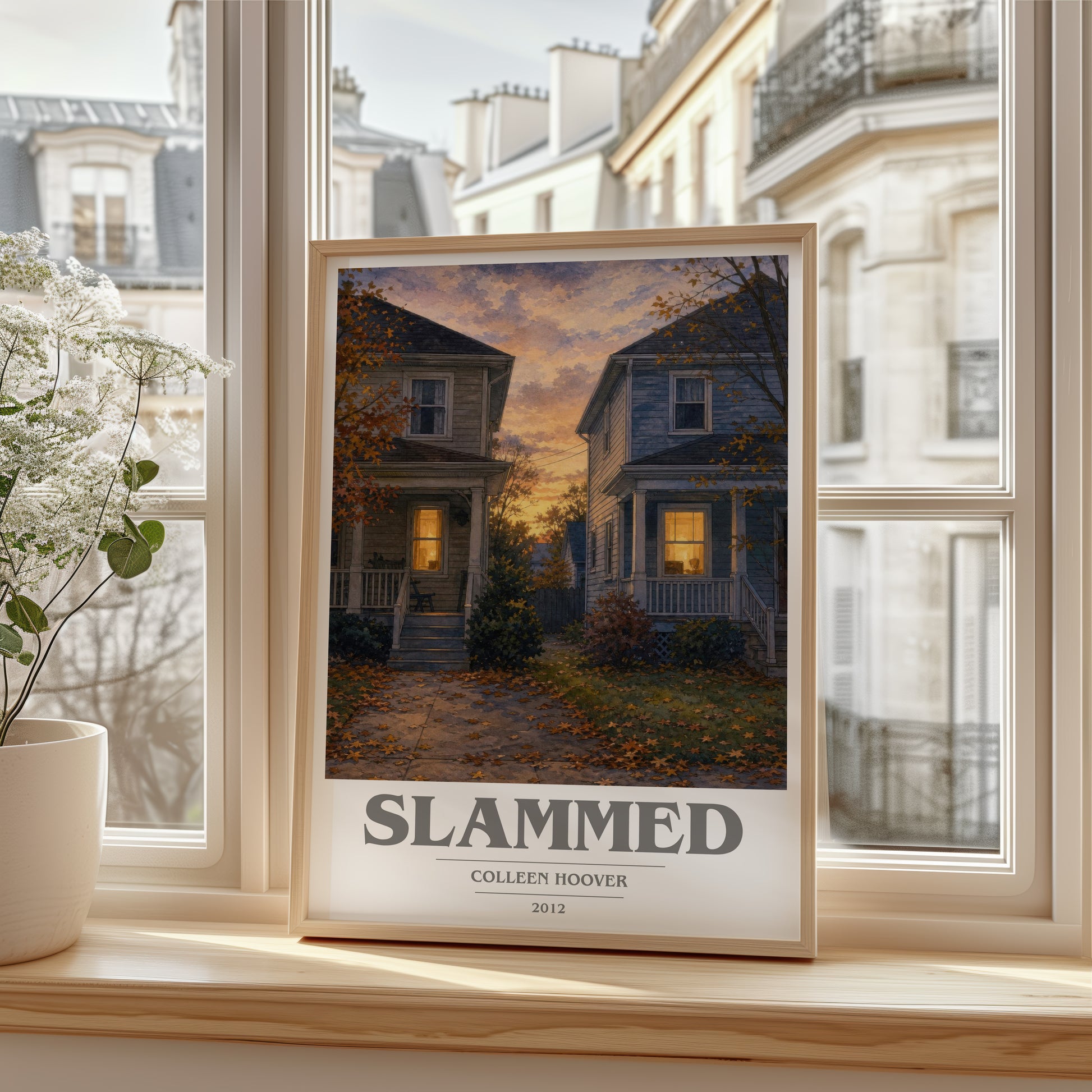 Slammed book cover poster colour and style options – Colleen Hoover book art