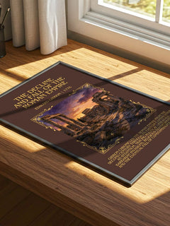 The Decline and Fall of the Roman Empire Minimalist Book Poster by Edward Gibbon – print on a sunlit desk