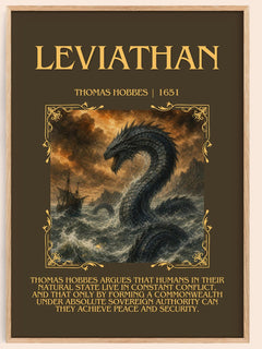 Leviathan Minimalist Book Poster by Thomas Hobbes – book poster