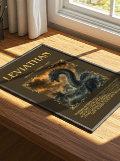 Leviathan Minimalist Book Poster by Thomas Hobbes – print on a sunlit desk