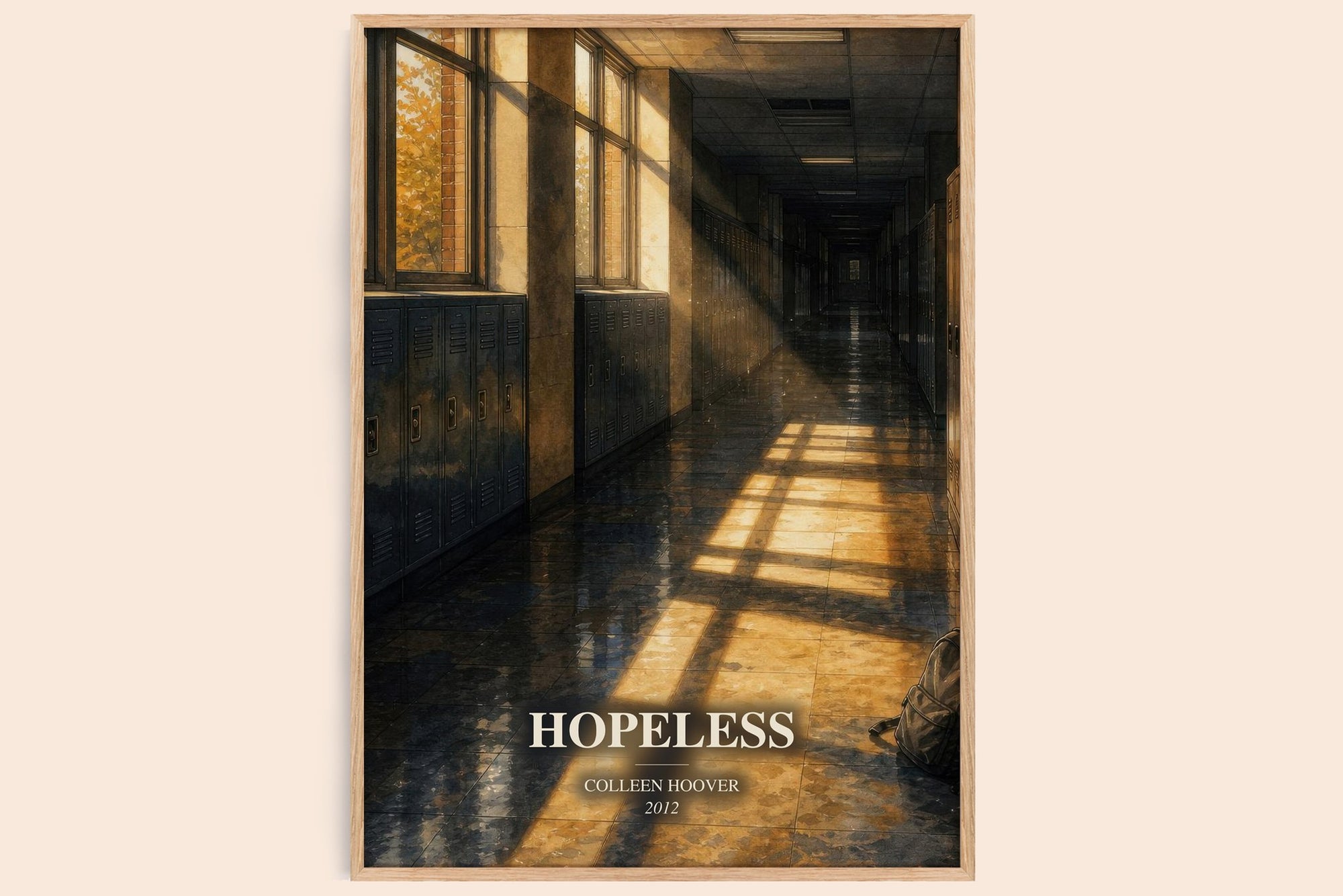 Hopeless watercolour book poster by Colleen Hoover – framed literary art print