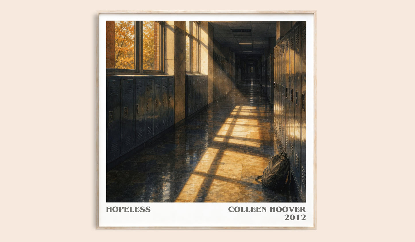 Hopeless literary book poster by Colleen Hoover – framed literary art print