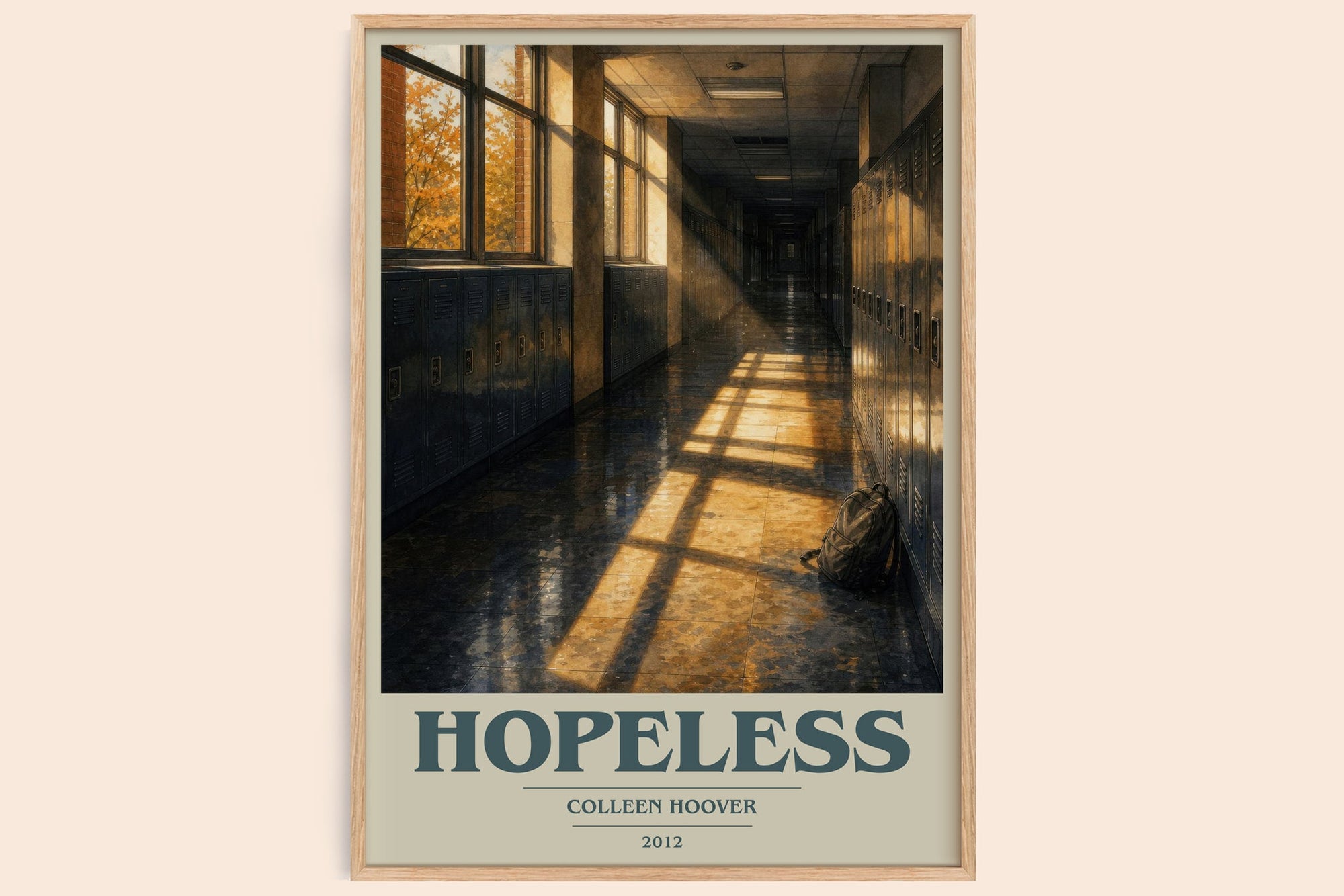 Hopeless book cover book poster by Colleen Hoover – framed literary art print