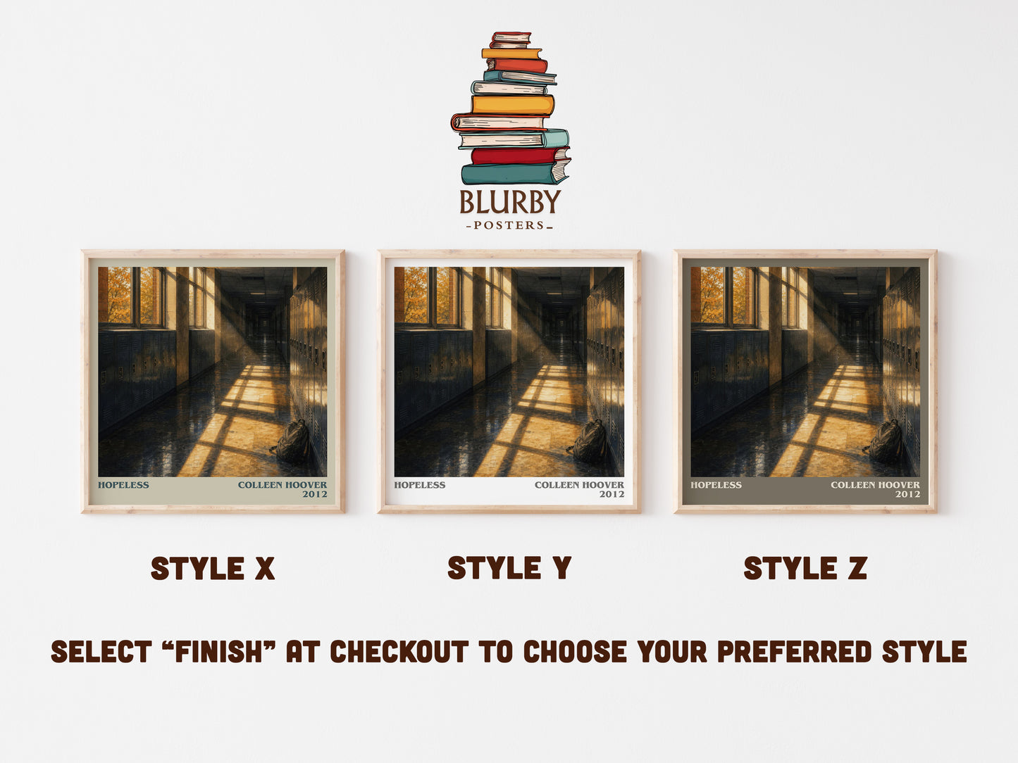 Hopeless literary print in frame leaning in hallway – romance wall art