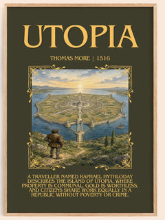 Utopia Minimalist Book Poster by Thomas More – book poster