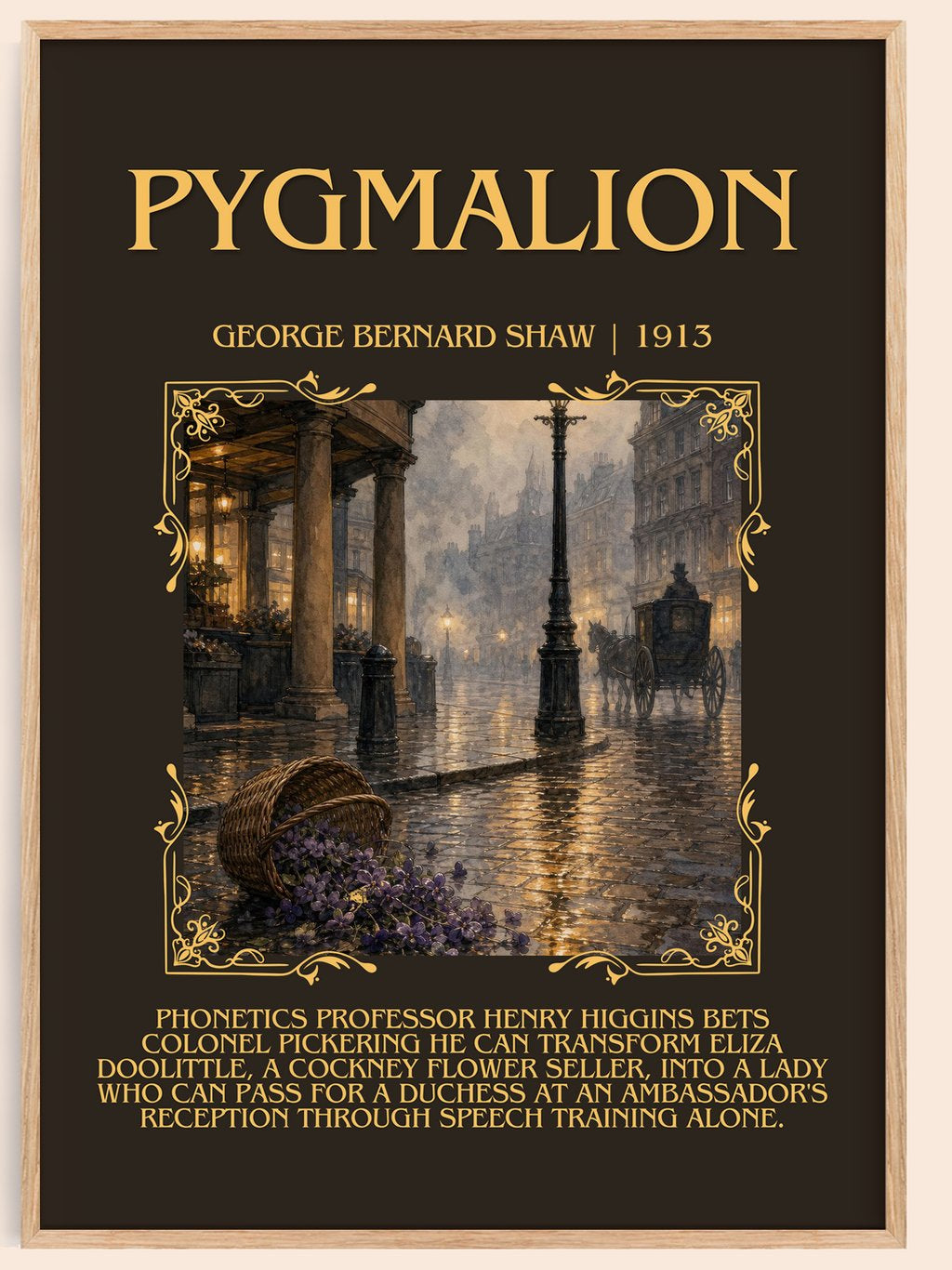 Pygmalion Minimalist Book Poster by George Bernard Shaw – book poster