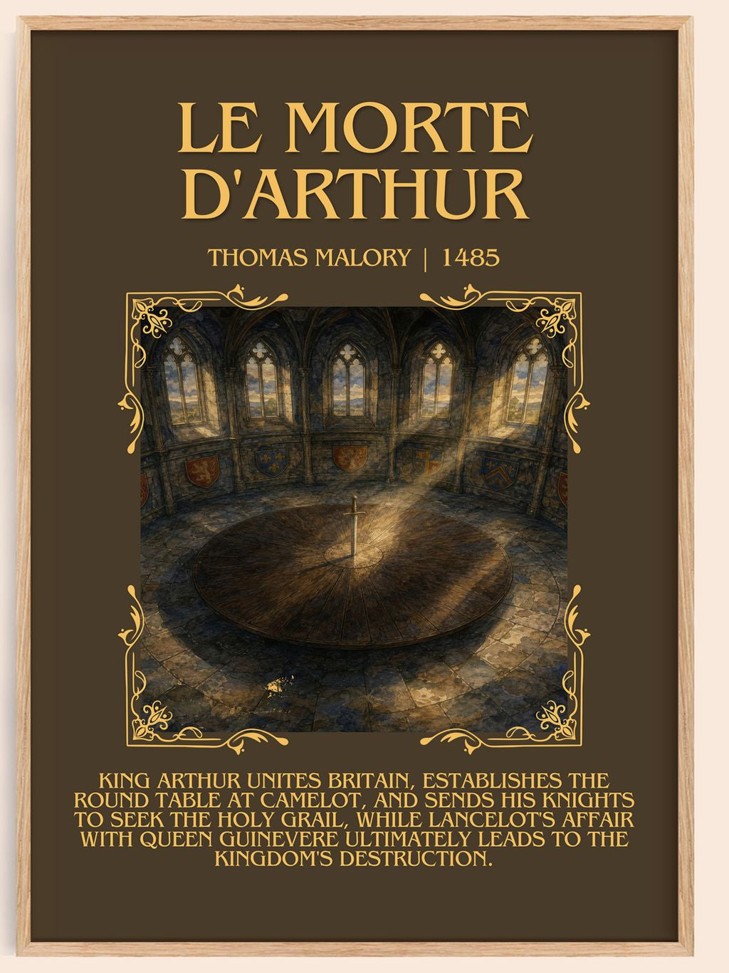 Le Morte d'Arthur Minimalist Book Poster by Thomas Malory – book poster