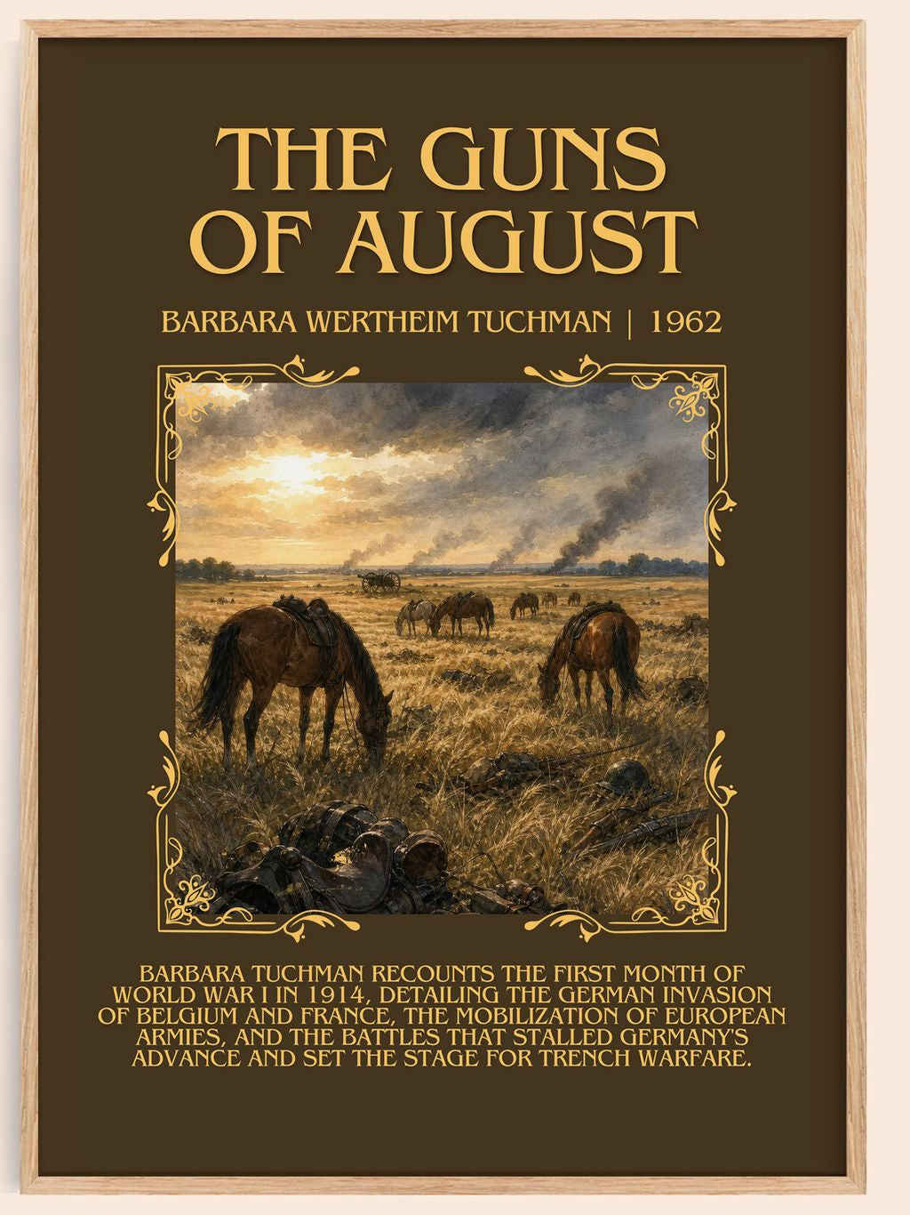 The Guns of August Minimalist Book Poster by Barbara Wertheim Tuchman – book poster
