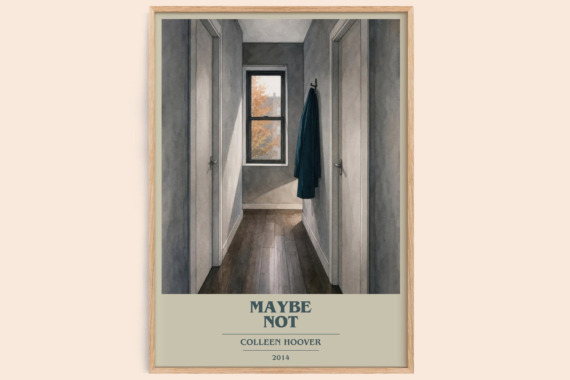 Maybe Not book cover book poster by Colleen Hoover – framed literary art print