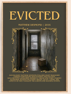 Evicted Minimalist Book Poster by Matthew Desmond – book poster