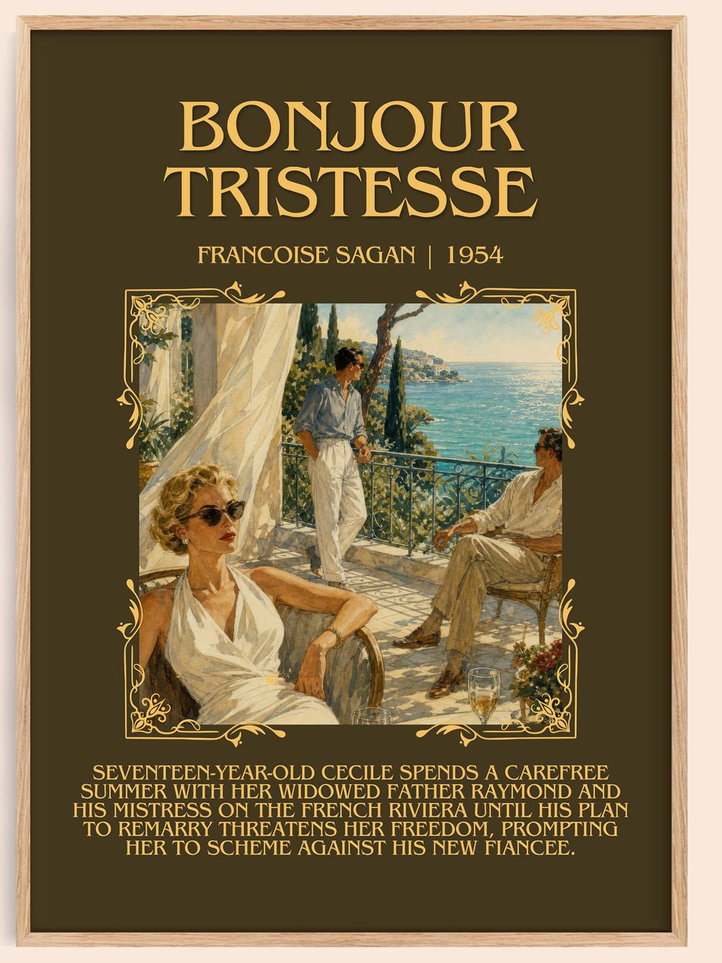 Bonjour Tristesse Minimalist Book Poster by Francoise Sagan – book poster