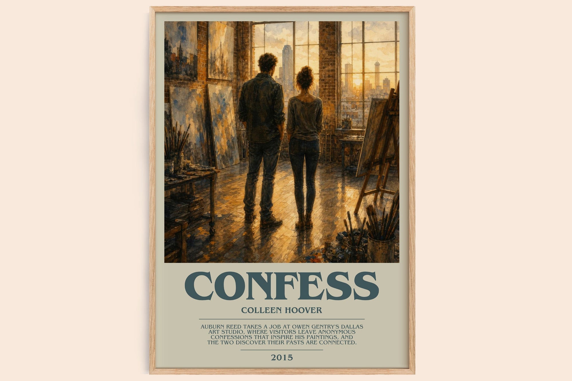 Confess bookish book poster by Colleen Hoover – framed literary art print