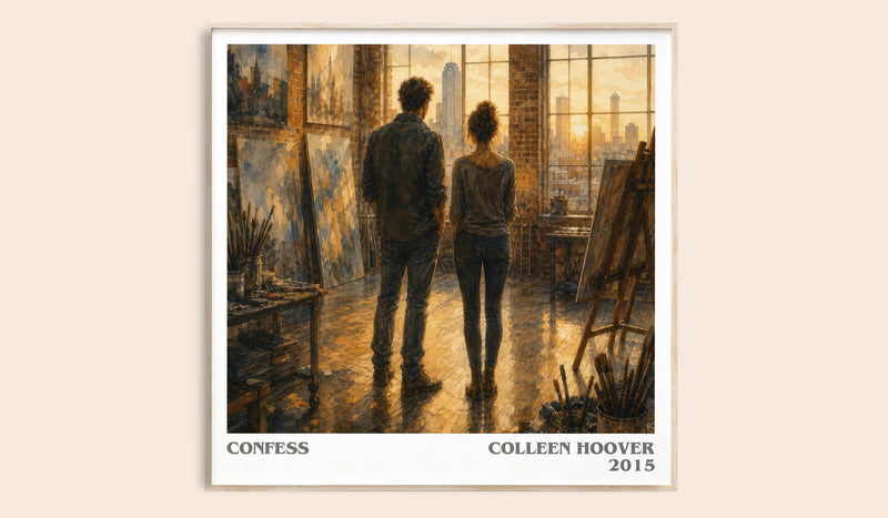 Confess literary book poster by Colleen Hoover – framed literary art print
