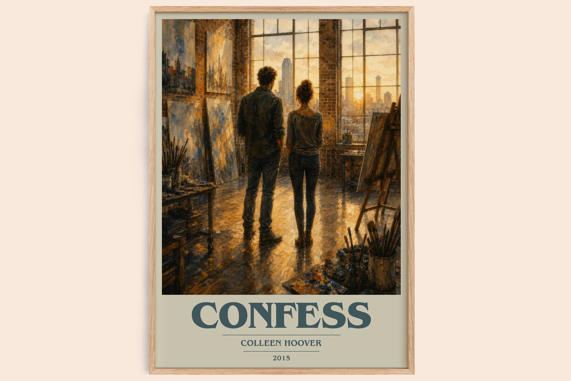 Confess book cover book poster by Colleen Hoover – framed literary art print