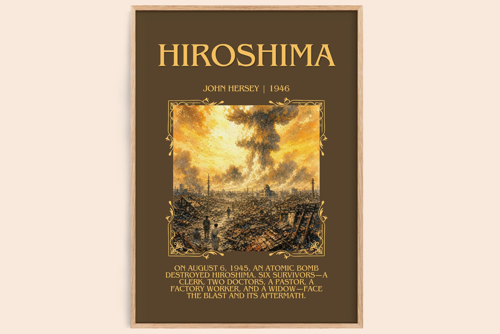 Hiroshima Minimalist Book Poster by John Hersey