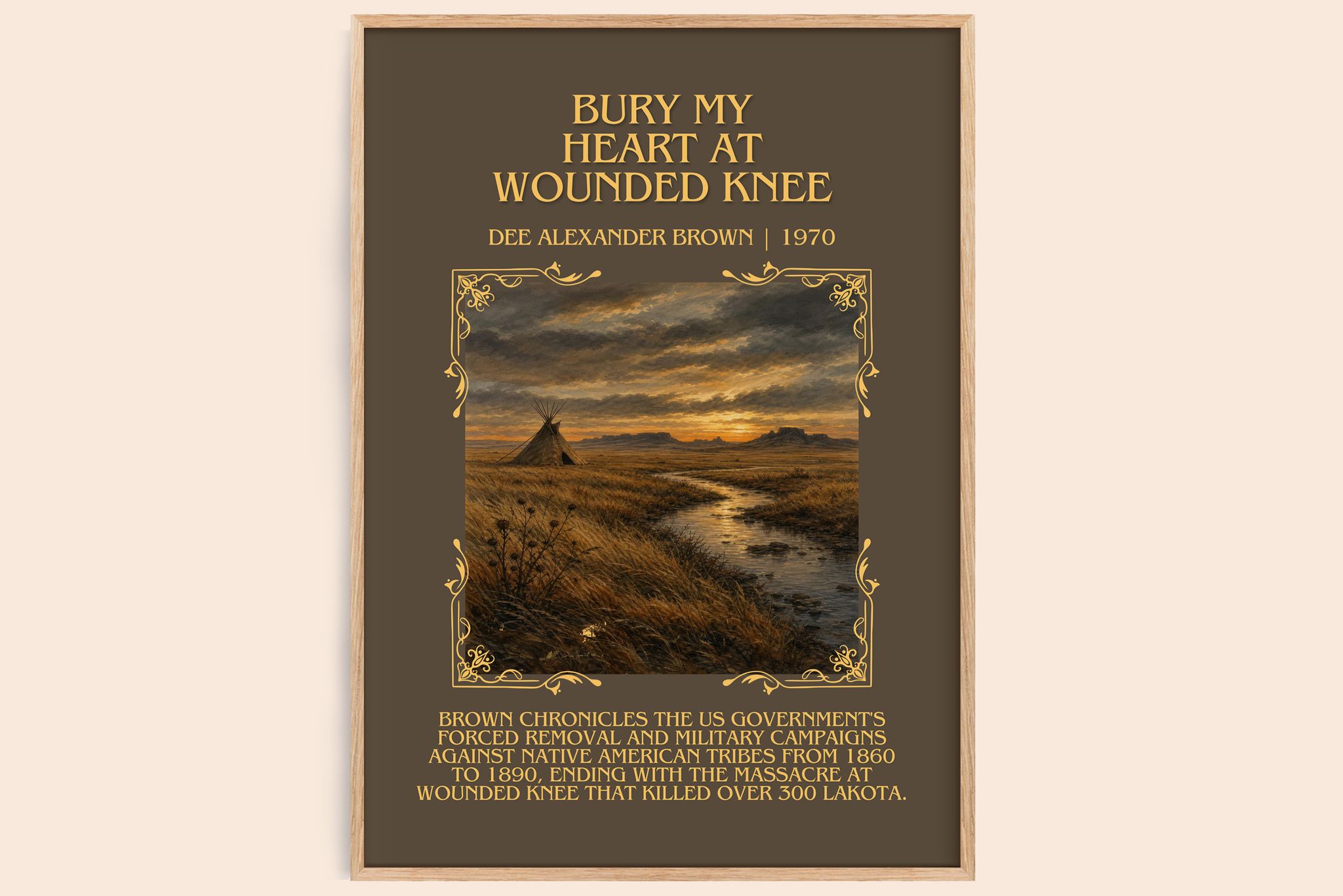 Bury My Heart at Wounded Knee Minimalist Book Poster by D. Brown