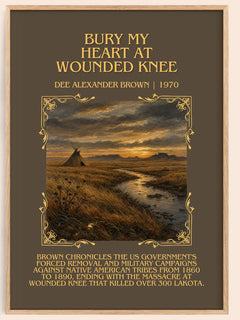 Bury My Heart at Wounded Knee Minimalist Book Poster by D. Brown – book poster