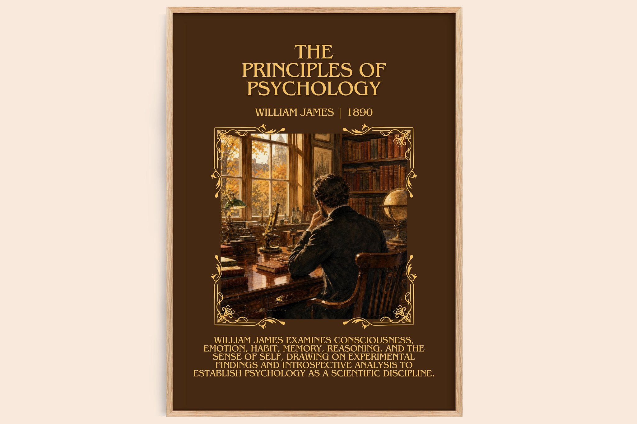 The Principles of Psychology Minimalist Book Poster by William James