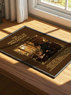The Principles of Psychology Minimalist Book Poster by William James – print on a sunlit desk