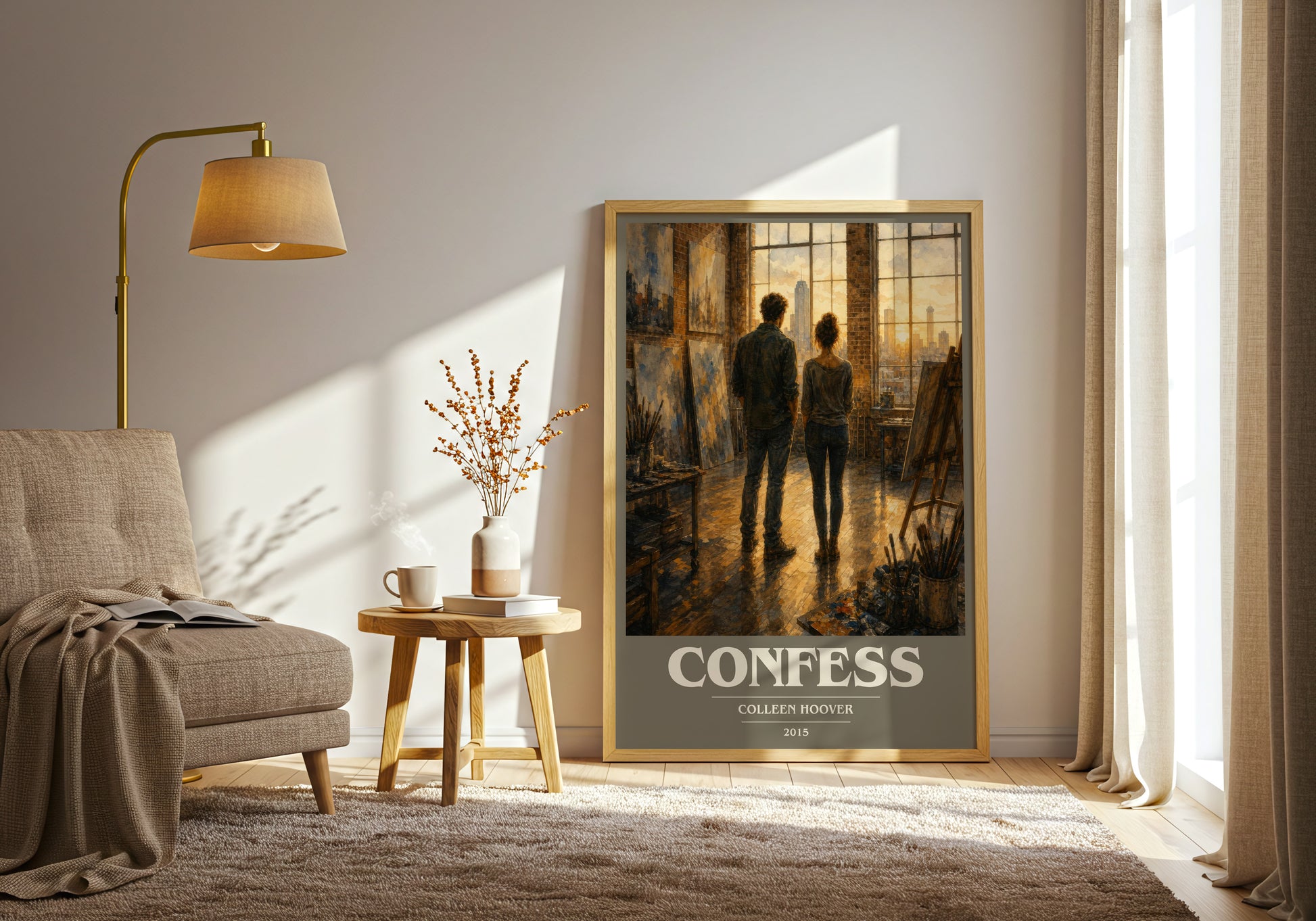 Confess book cover print on bookshelf – Colleen Hoover fan gift