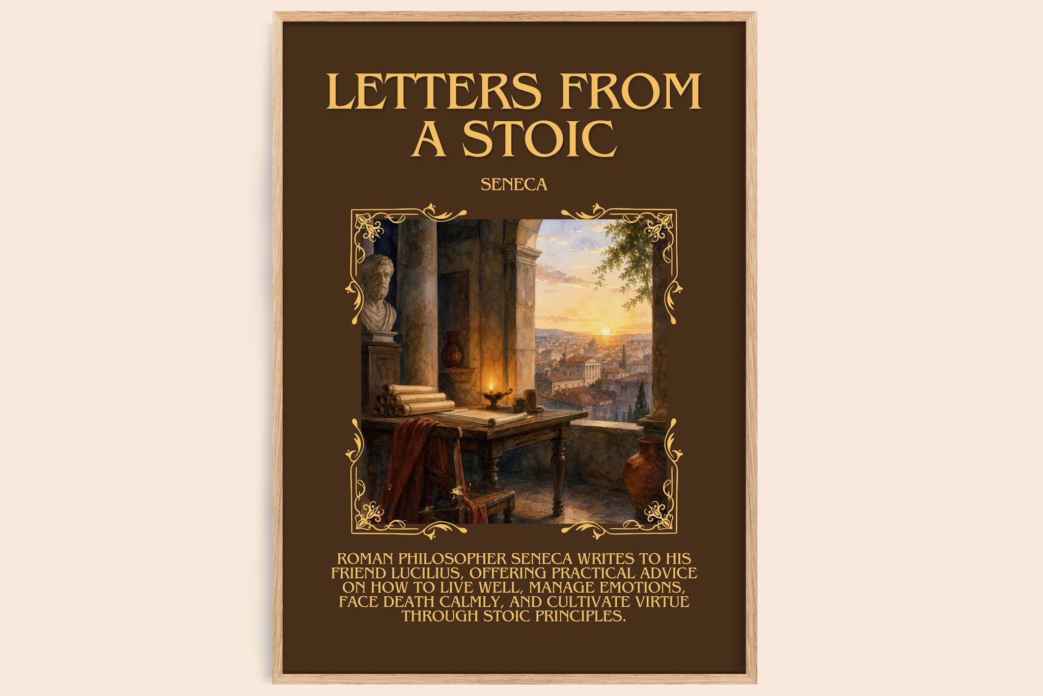 Letters from a Stoic Minimalist Book Poster by Seneca