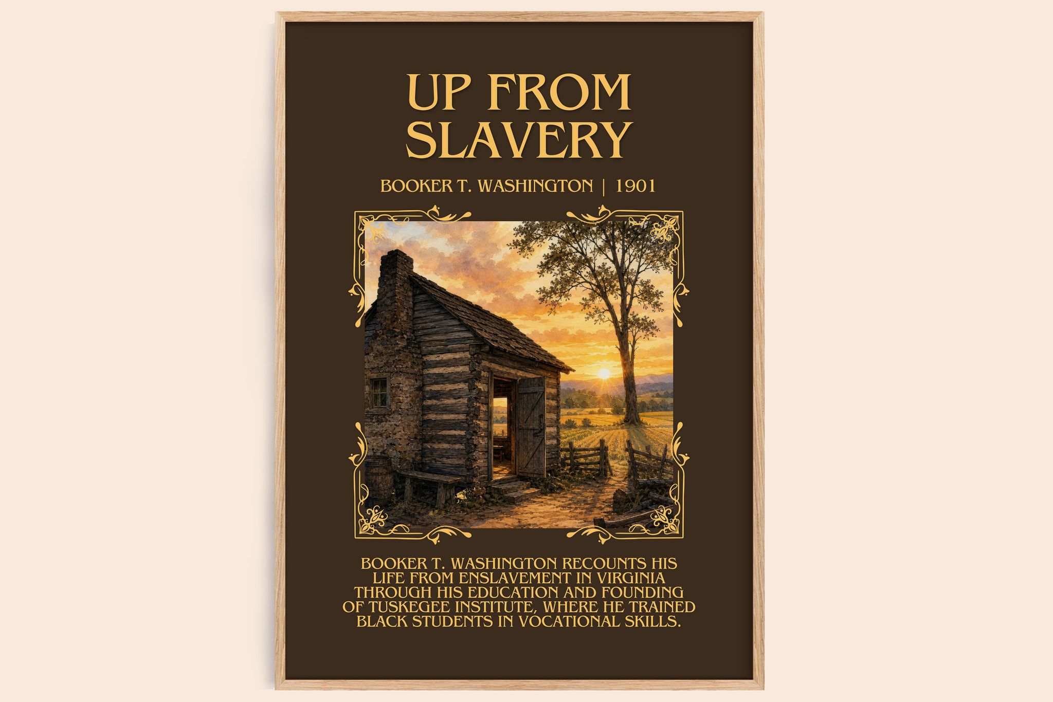 Up from Slavery Minimalist Book Poster by Booker T. Washington