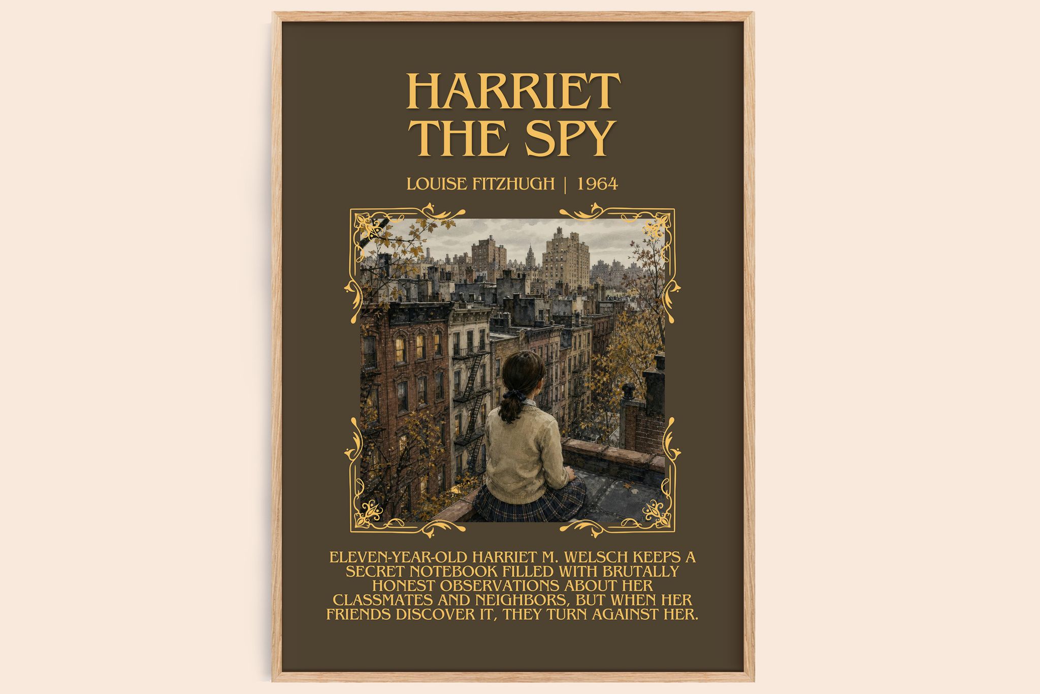 Harriet the Spy Minimalist Book Poster by Louise Fitzhugh