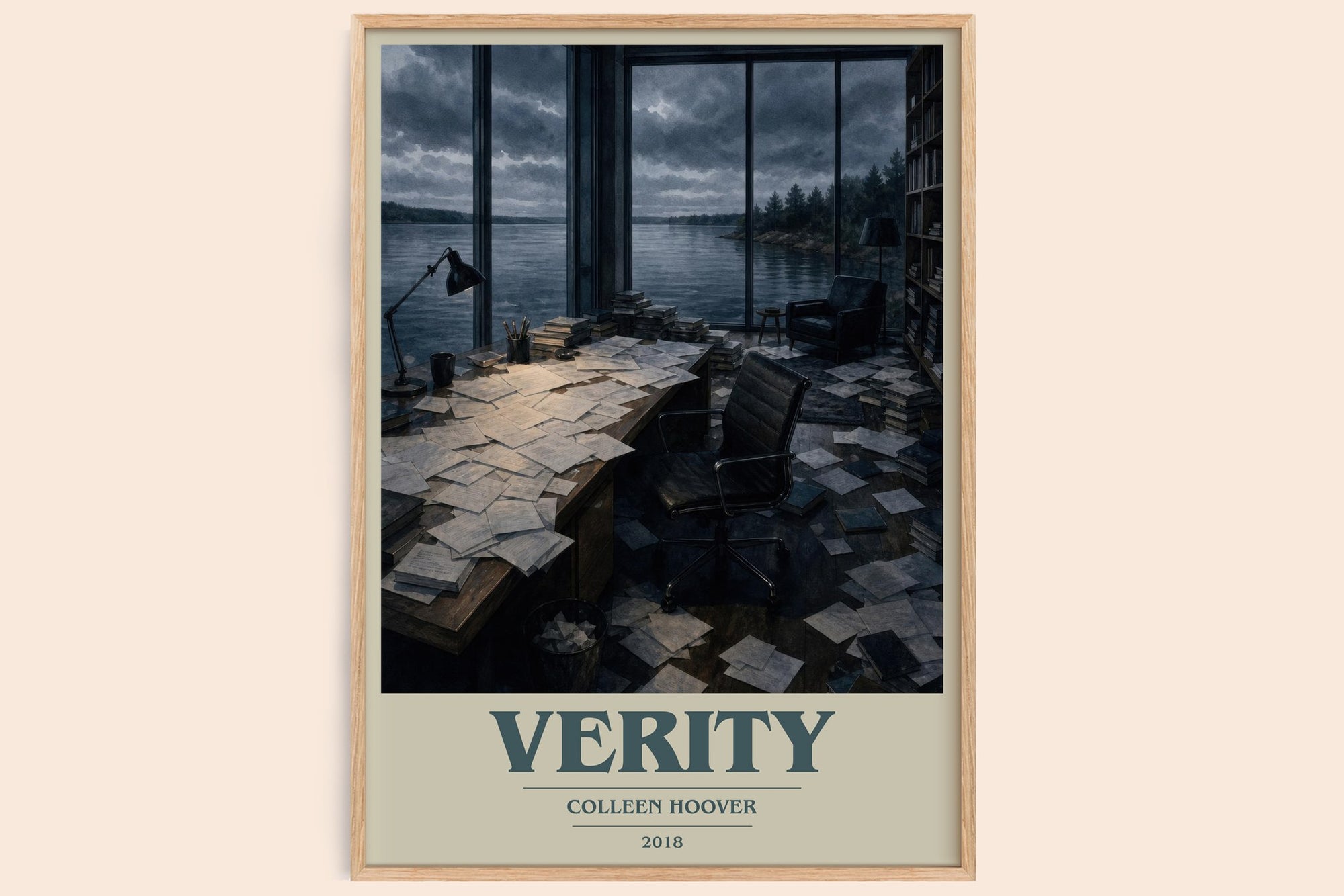Verity book cover book poster by Colleen Hoover – framed literary art print