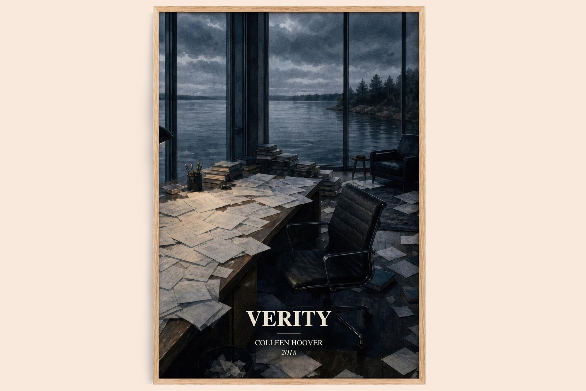 Verity watercolour book poster by Colleen Hoover – framed literary art print