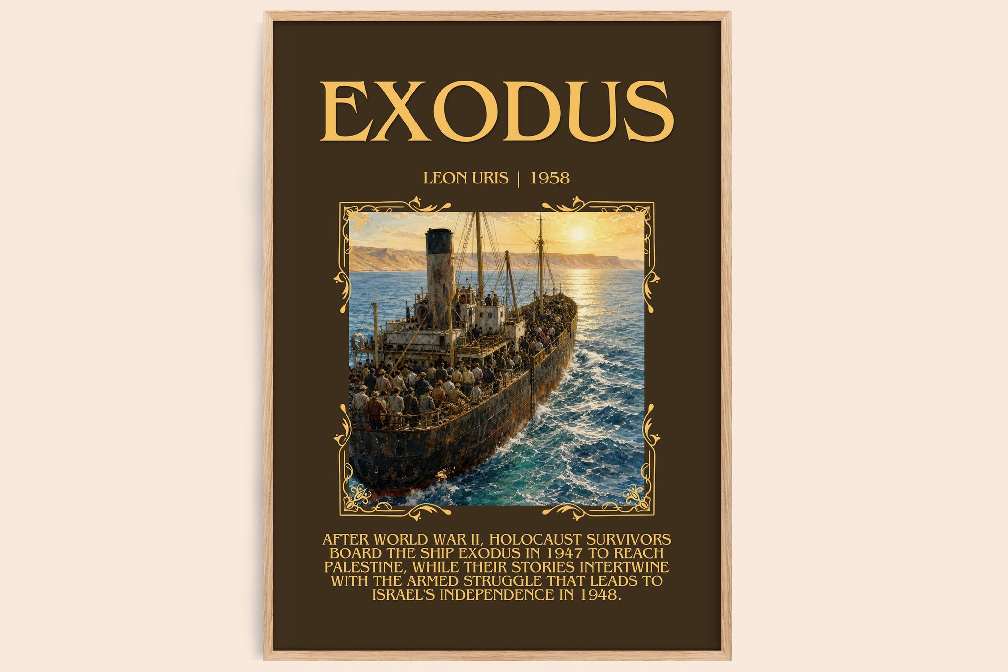 Exodus Minimalist Book Poster by Leon Uris