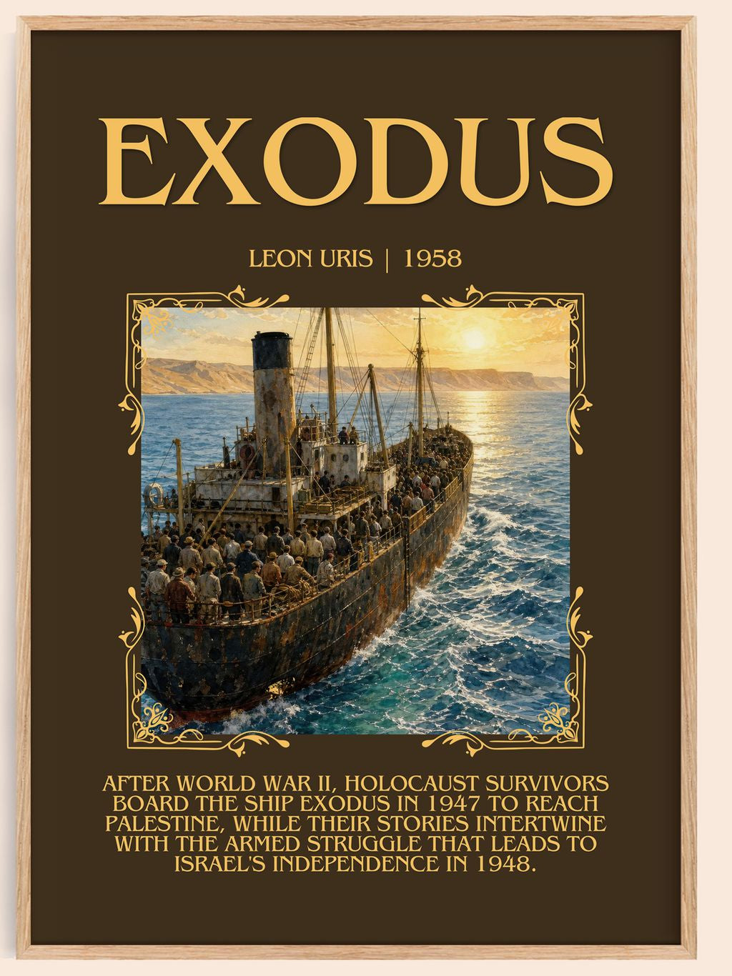 Exodus Minimalist Book Poster by Leon Uris – book poster