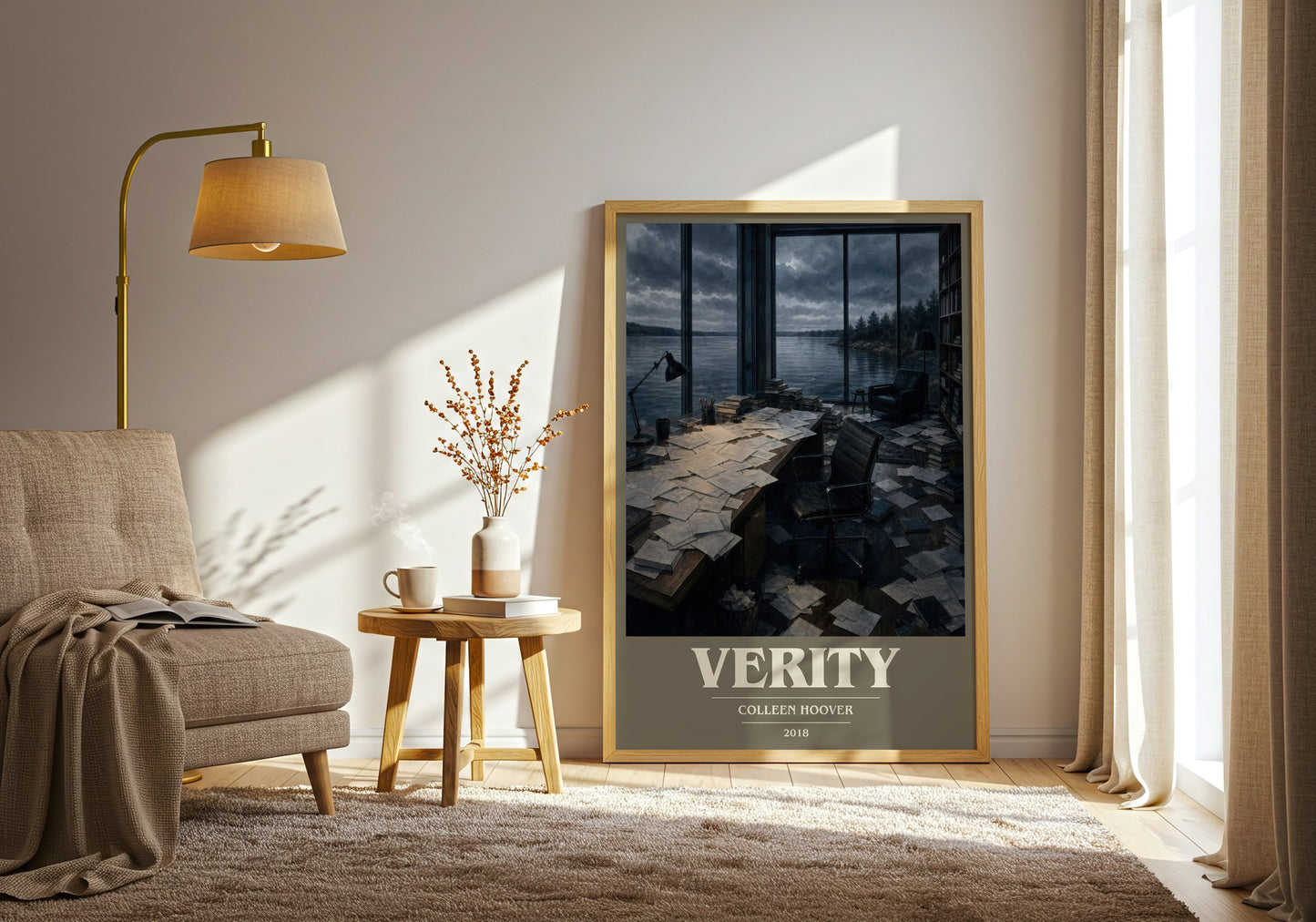 Verity book cover print on bookshelf – Colleen Hoover fan gift