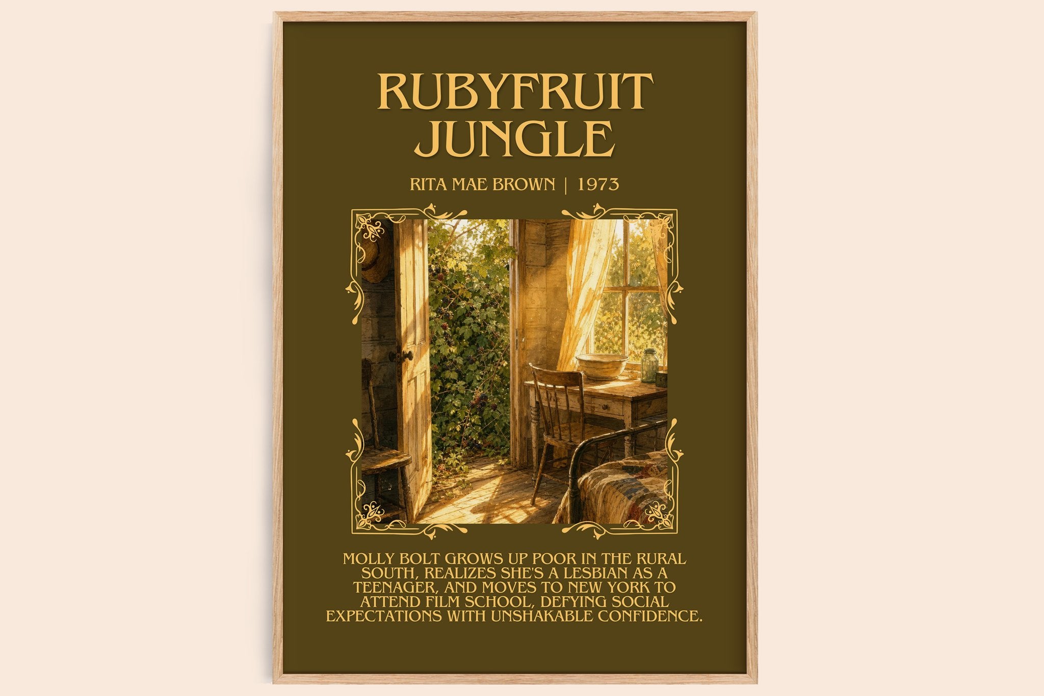 Rubyfruit Jungle Minimalist Book Poster by Rita Mae Brown
