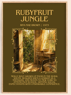 Rubyfruit Jungle Minimalist Book Poster by Rita Mae Brown – book poster