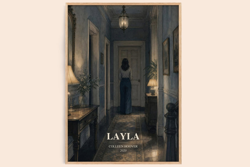 Layla watercolour book poster by Colleen Hoover – framed literary art print