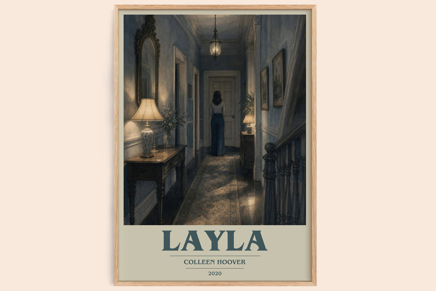 Layla book cover book poster by Colleen Hoover – framed literary art print