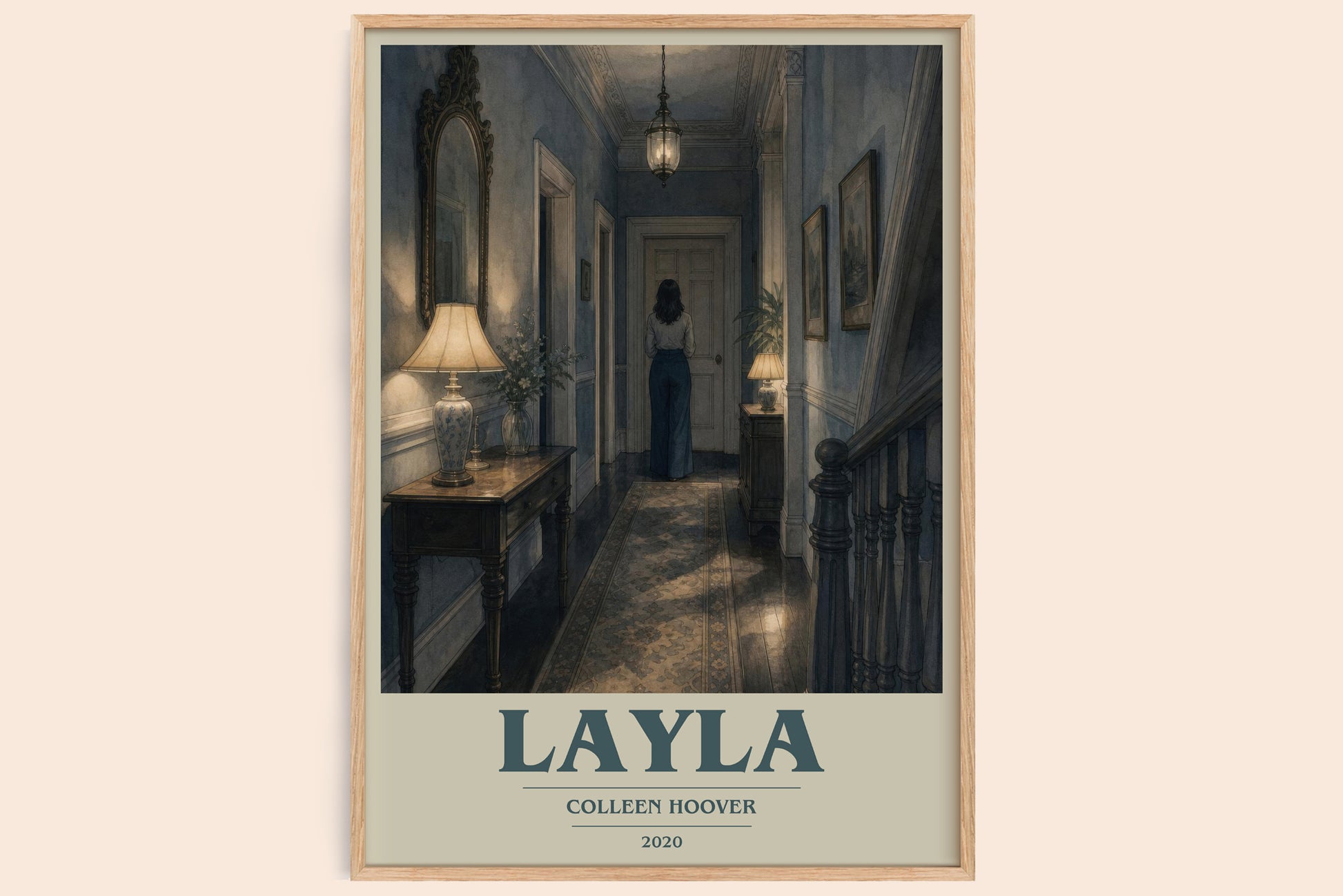 Layla book cover book poster by Colleen Hoover – framed literary art print