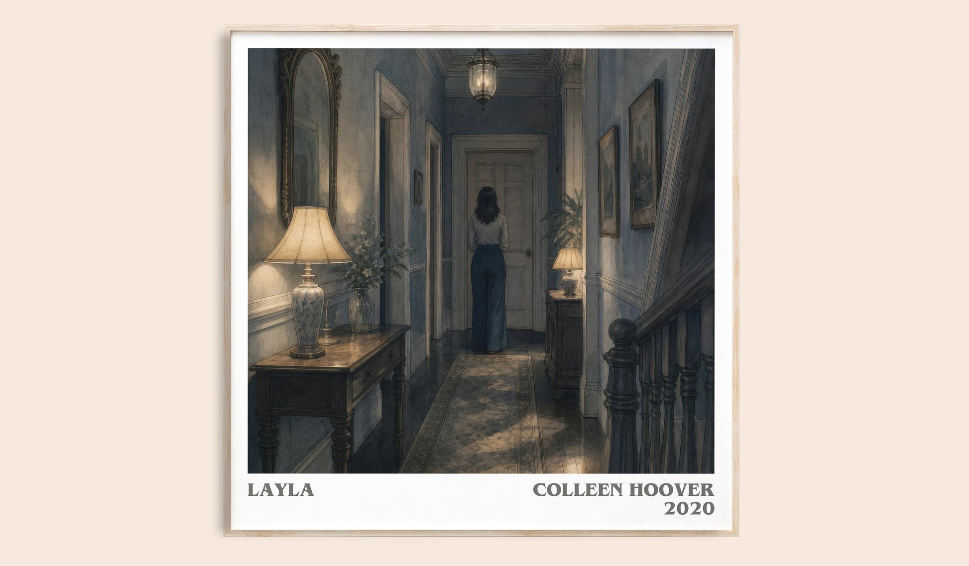 Layla literary book poster by Colleen Hoover – framed literary art print