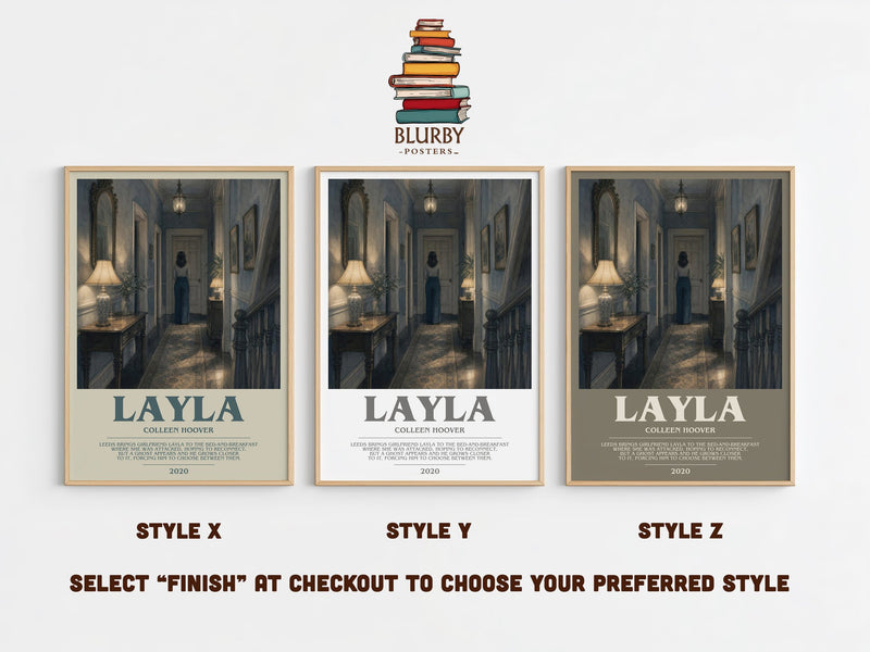 Layla bookish print in frame leaning in hallway – romance wall art