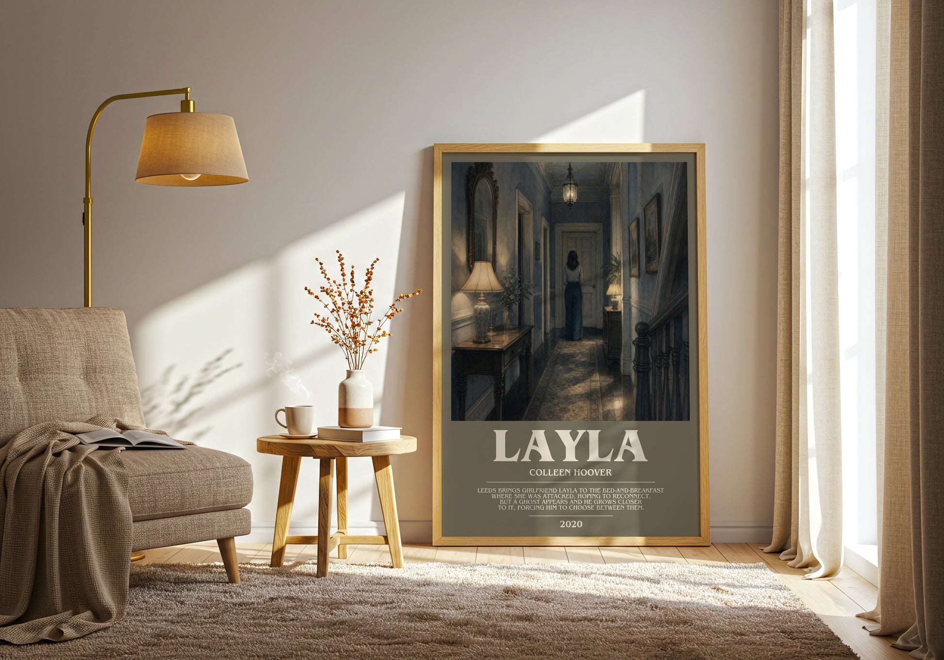 Layla bookish print on bookshelf – Colleen Hoover fan gift