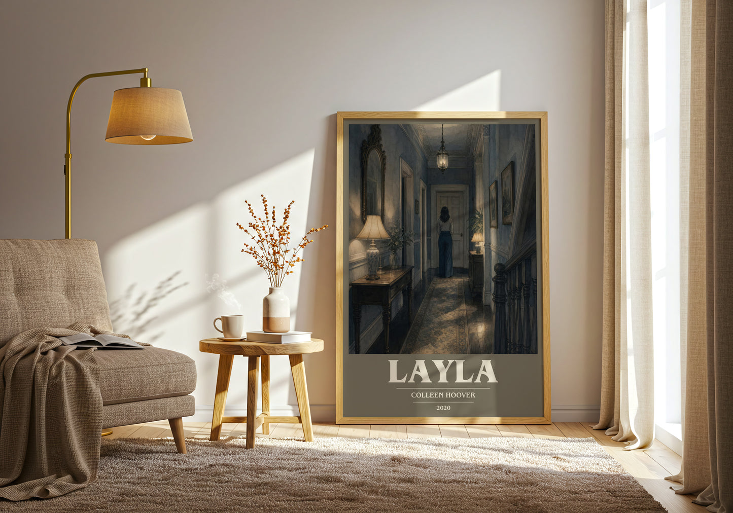 Layla book cover print on bookshelf – Colleen Hoover fan gift