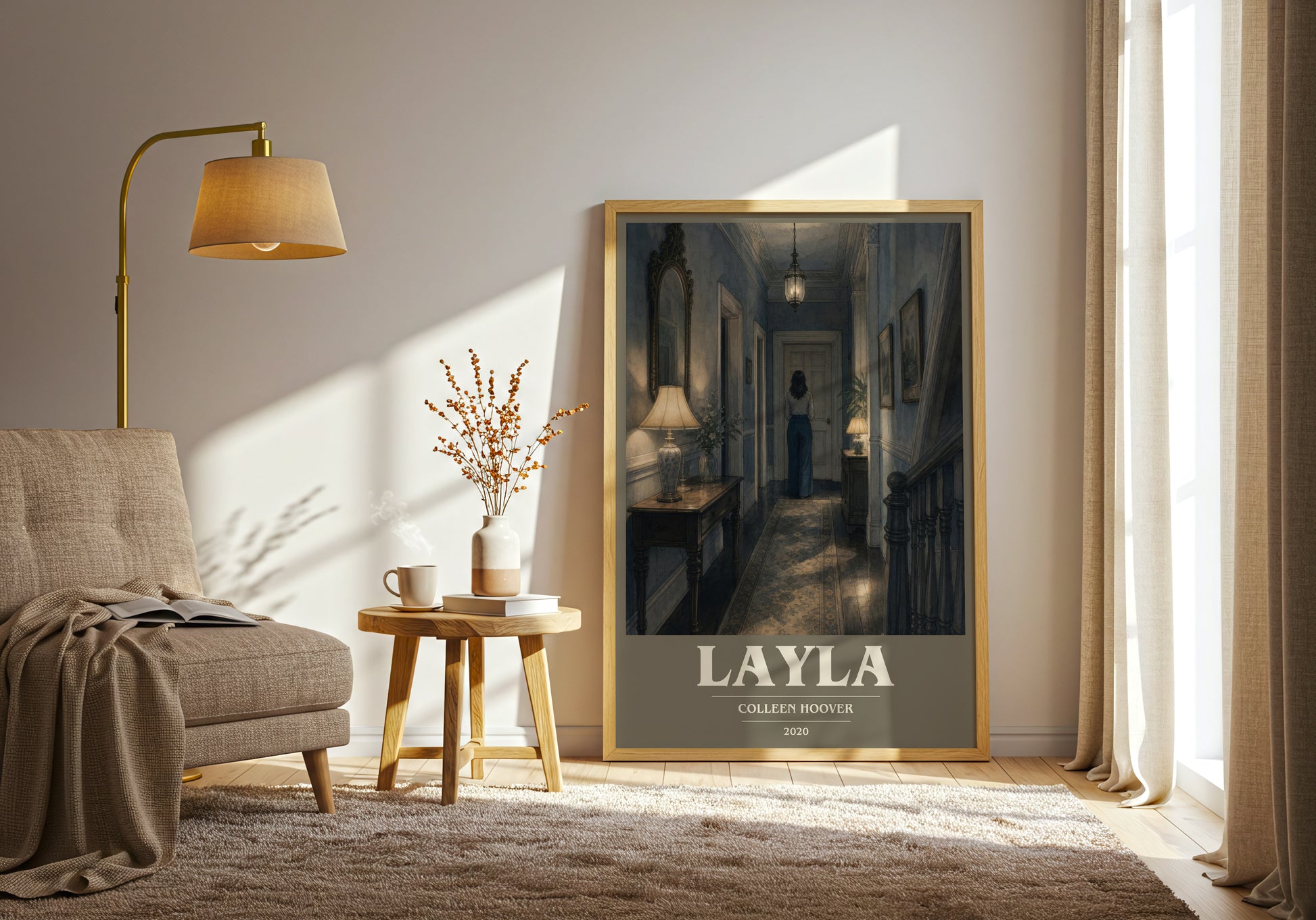 Layla book cover print on bookshelf – Colleen Hoover fan gift