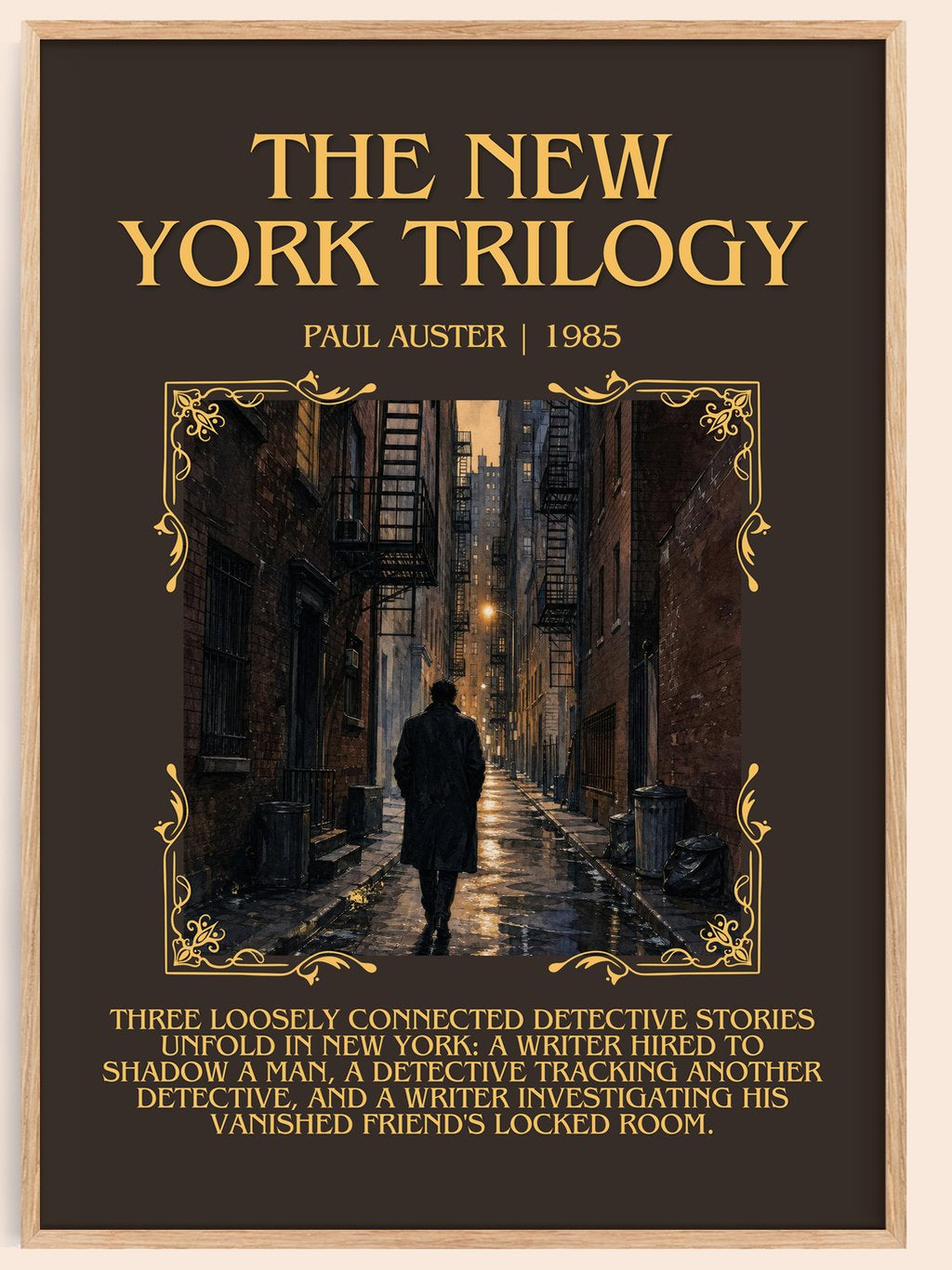 The New York Trilogy Minimalist Book Poster by Paul Auster – book poster