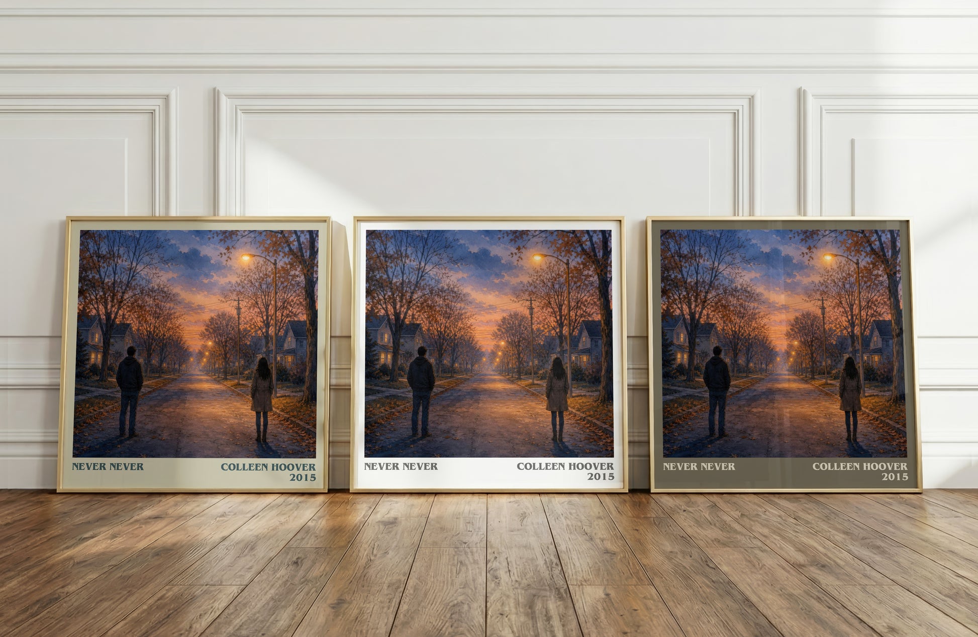 Never Never literary art print colour and style options – Colleen Hoover book art